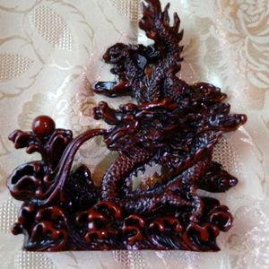 CHINESE DRAGON OF RED CINNABAR RESIN